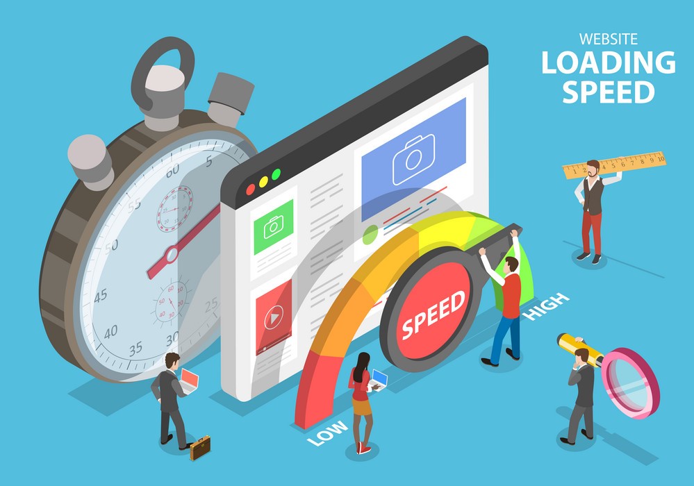 website loading optimization page speed and seo vector 33919868